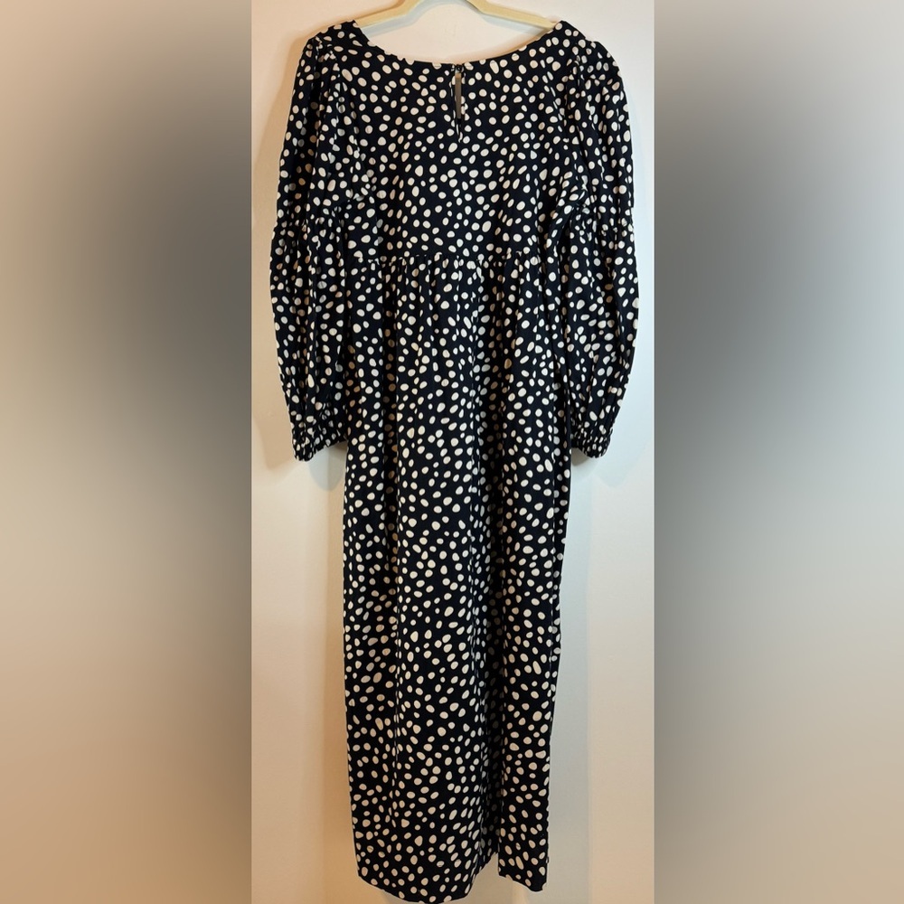 NEW Who What Wear 100% Cotton Black and White Polka Dot Maxi Dress - Picture 5 of 8
